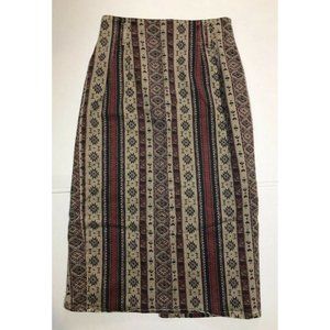 Vintage Women's Size 12 (28" Waist) Skirt Tribal native Aztec Print Earthy